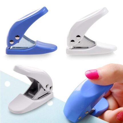 4PCS Mini 1-Hole Paper Hole Punch, Handheld Portable Puncher,10 Sheets at One Time, Random Color