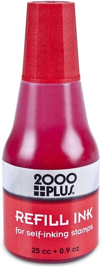 2000 PLUS Ink Refill for Self-Inking Stamps and Stamp Pads, Red, 0.9oz (032960)