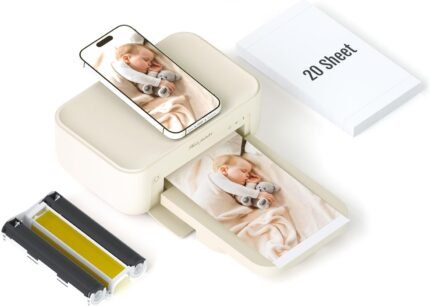 HPRT Photo Printer 4x6,+20 Sheets&1ribbon,Wi-Fi Wireless Instant Picture Printer for iPhone, Android, Smartphone, Thermal Dye-Sublimation, AR Video Printing,Portable Photo Printers (Renewed)