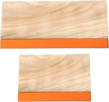 Caydo 2 Pieces 2 Sizes Screen Printing Squeegee, 75 Durometer Wooden Ink Scraper for Screen Printing, 9.4 and 5.9 inch