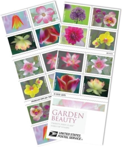 United States Postal Service Garden Beauty Self-Adhesive Forever Stamps for First-Class Mail, Book of 20 - Perfect for Weddings, Anniversaries, and Celebrations