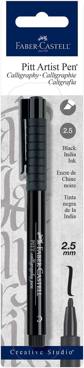 A.W. FABER CASTELL USA FC800073T FC800073 Pitt Calligraphy 2Mm Blk Bc,Black