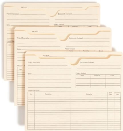Smead Project File Jackets, 25 Count, Manila, Reinforced Straight-Cut Tabs, Preprinted Front, Back and Tab, 2" Expansion, Letter Size (75621)