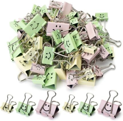 Mr. Pen- Cute Binder Clips, 80Pcs, Assorted Colors and Sizes, Medium and Small, Office Supplies, Cute Paper Clips
