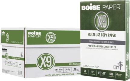 Boise® X-9® Multi-Use Printer & Copy Paper, 10 Reams, White, Legal (8.5" x 14"), 5000 Sheets Per Case, 20 Lb, 92 Brightn