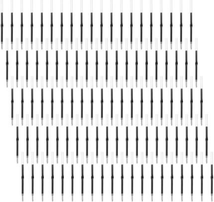 jiebor 100Pcs Beadable Pens Refills Ballpoint Pens Refills Black Ink 1.0mm for Plastic Bead Pens Students Teacher Gift Office School Supplies 2.44 Inch