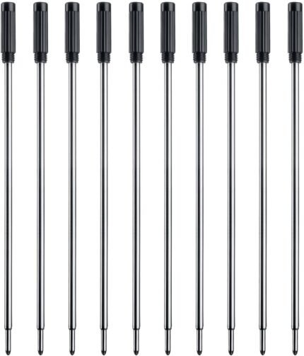 Black Ink Refills (10pcs), Replaceable Pens Refills, 1mm Medium Tip - Black