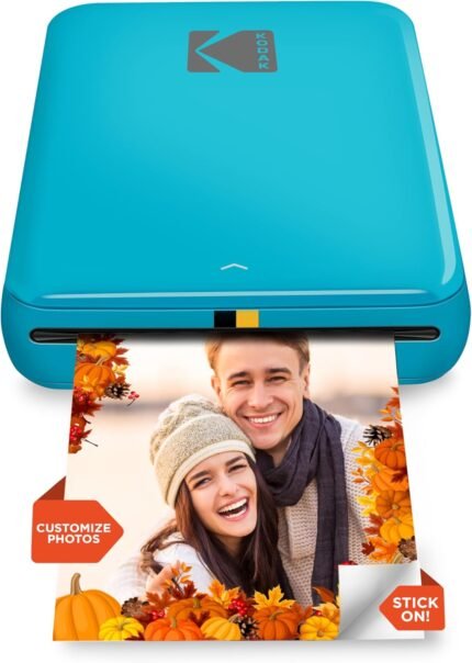 KODAK Step Instant Photo Printer, Zink 2x3” Color Sticky-Back Photos, Bluetooth Compatible with iOS & Android Devices, Editing App, Blue