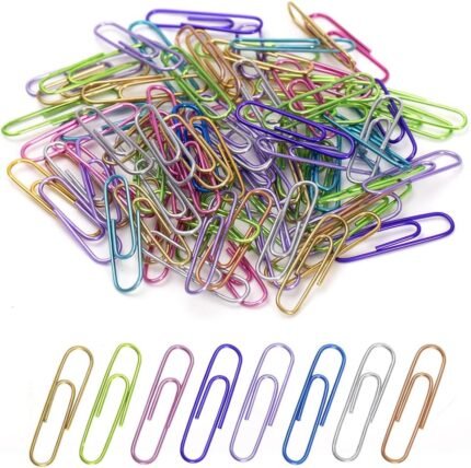 Paper Clips, 240pcs Medium Size Colored, PaperClips Assorted Colors, Paper Clips for Paperwork Office School and Personal Use