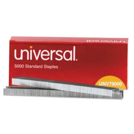 Standard Chisel Point Staples, 0.25" Leg, 0.5" Crown, Steel, 5,000/Box, 5 Boxes/Pack, 25,000/Pack