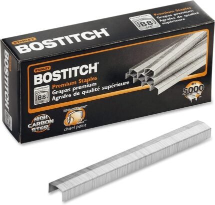 Bostitch Office B8 PowerCrown Premium Staples, 0.25 Inch Leg, Full-Strip,Ultimate Drive Performance, Carbon Steel, (STCR21151/4)