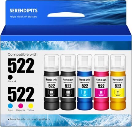 522 Ink Refill Bottles ET-2800 ET-2400 ET-4800 Replacement for 522 Ink Refill Bottles Fit for 522 Ink for 2800 4800 2400 ET-2803 ET-2720 ET-2840 ET4700 ET4810 ET2800 ET4800 2803 4800 Printer