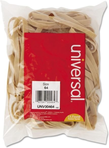 Rubber Bands, Size 64, 0.04" Gauge, Beige, 4 oz Box, 80/Pack