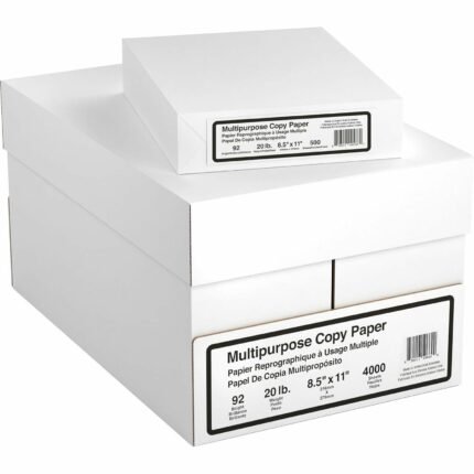 Multipurpose Copy Paper, 8.5" x 11", 500 Sheets/Ream, 8 Reams (4000 Sheets Total)