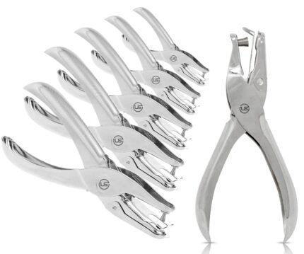 Hole Puncher, 6 Pack, 8 Sheet Capacity Single Hole Punch, Silver Color, Paper Punch for Paper, 1 Hole Puncher Single