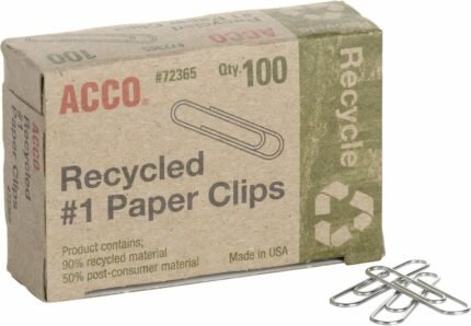 ACCO Recycled Paper Clips, 100/Box, 10 Pack (72365)
