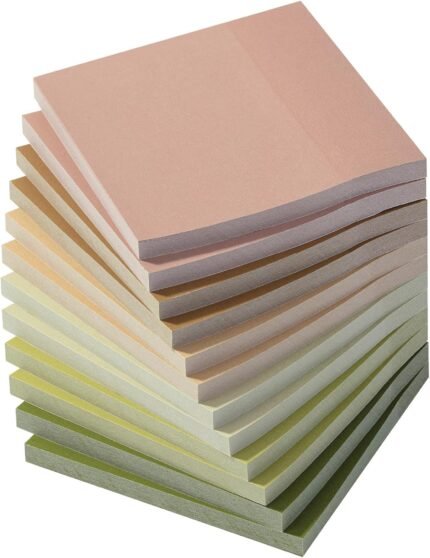 Mr. Pen- Sticky Notes, 3”x3”, 12 Pads, 600 Sheets, Dark and Earthy Colors Sticky Notes 3x3