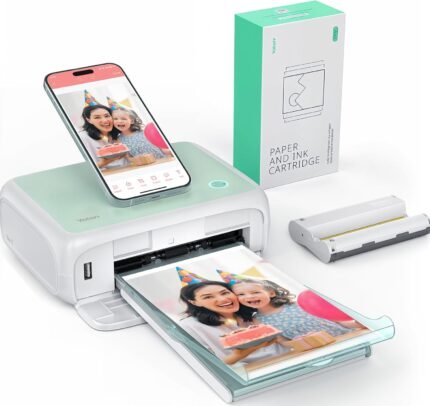 YOTON Photo Printer, Picture Printer with 54 Sheets (4"x6") & 1 Cartridges, Support AR Video Printing, Wi-Fi Connection, Portable Photo Printer for iPhone/Android/Laptop