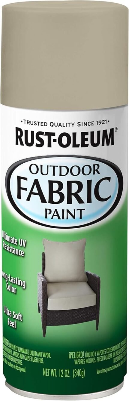 Rust-Oleum 358839 Outdoor Fabric Spray Paint, 12 oz, Medium Gray (package may vary)