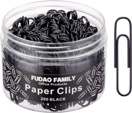 Large Paper Clips, 2 Inch Black Paper Clip, 200 pcs Jumbo Paperclips