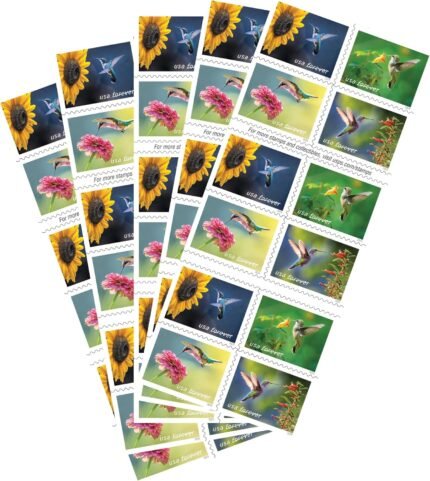 Garden Delights 100 Postage Stamps 2024 Edition – 5 Booklets of 20 | Fresh New Design | Valid for Domestic Mailing | Collectible & Everyday Use | Official U.S. Stamp Sheets