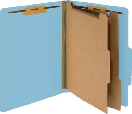 Blue Summit Supplies 10 Blue Classification Folders with 2 Dividers and 2 Inch Tyvek Expansions for Organizing Medical, Law, and Office Files