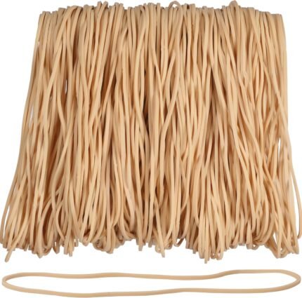 AMUU Rubber Bands Size #117A 200pcs Rubber BandsLarge, Big Elastic Bands for Office Supplies Trash Cans File Folders Litter Box large Strong Rubber Bands (7" x 1/16") Beige