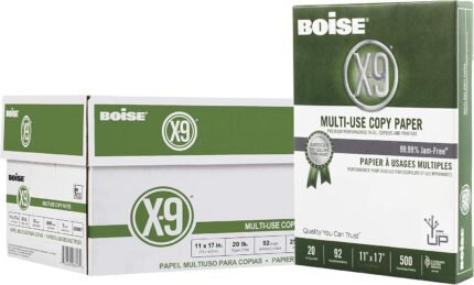 Boise Paper X-9 Multi-Use Copy Paper, 11" x 17" Ledger, 92 Bright White, 20 lb, 5 Ream Carton (2,500 Sheets)