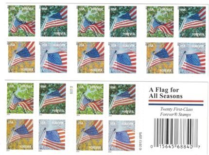 Forever Stamps A Flag for All Seasons - book of 20 postage stamps