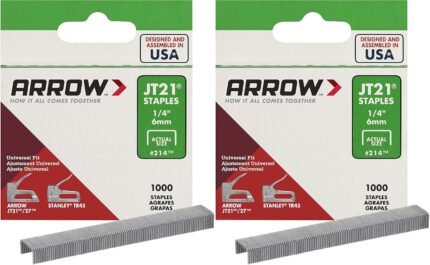 Arrow Fastener 214-2 Genuine JT21 1/4-Inch Staples, 1,000-Staples - 2 Pack