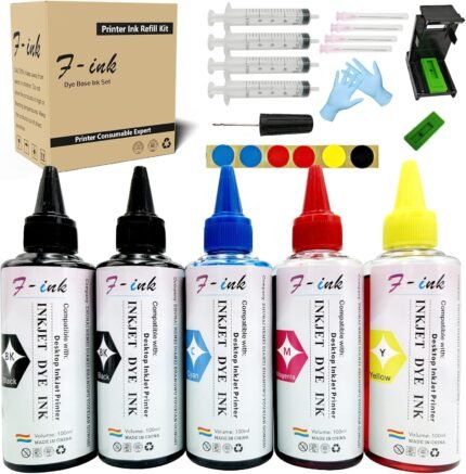 F-ink 5 Bottles Ink and Refill Kits Compatible for Canon Ink Cartridges 275 276 260 261 245 246 PG-275XL CL 276XL PG-260XL CL-261XL PG-245XL CL-246XL