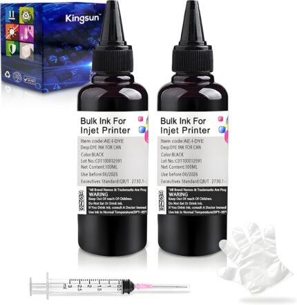 Ink Refill Kit for Canon 210 240 243 245 250 270 280 CL 241 244 246 251 271 281XL PGI-225 CLI-226 PGI-1200 PGI-2200 Ink Cartridge Bottle (2*Black, 100 ml)