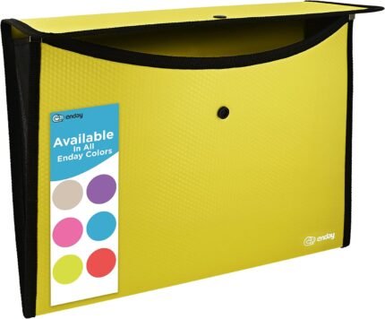 Square Flap Document Holder Pink, Expanding File Folder, A4 Letter Size Reusable Filling Envelopes, Snap Closure Wallet File Pouch Also Available in Blue, Purple, Green, Red, Grey, 1 Pc– by Enday