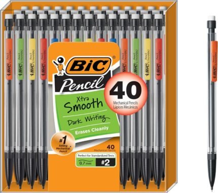 BIC Xtra Smooth Mechanical Pencil with 0.7 mm Medium Point, Refillable and Retractable, 40-Count Pack