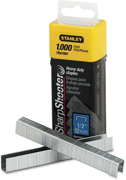 Stanley TRA708T Sharpshooter Heavy-Duty Tacker Staples, 1/2-Inch Leg Length, 1000/Box